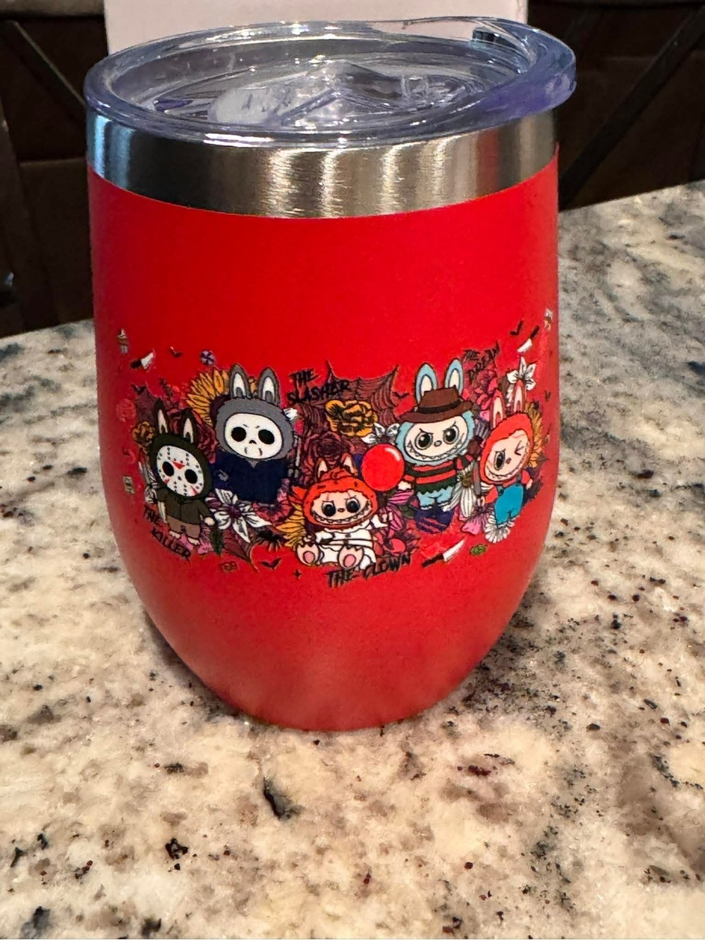 LABUBU HORROR Red Halloween Character Stemless Tumbler NEW IN BOX